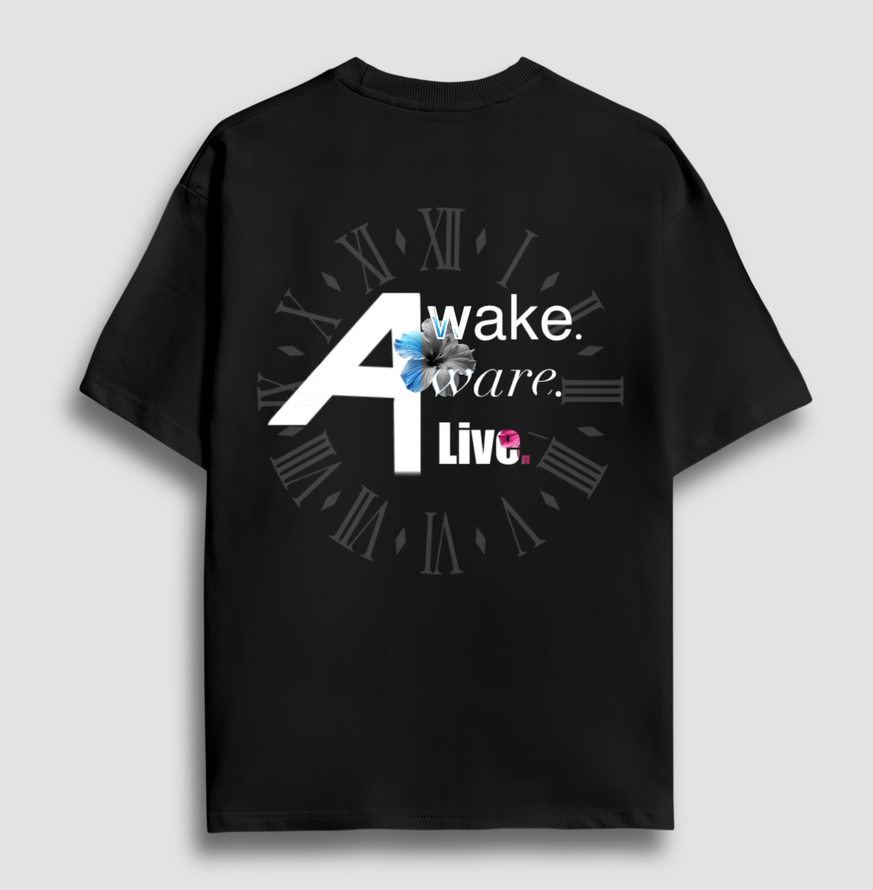 Awake Aware Alive Clock - Oversized T-Shirt