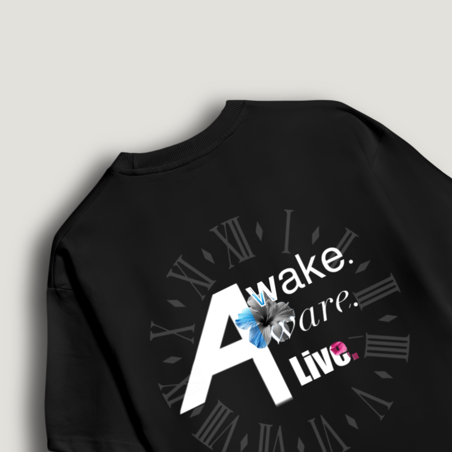 Awake Aware Alive Clock - Oversized T-Shirt