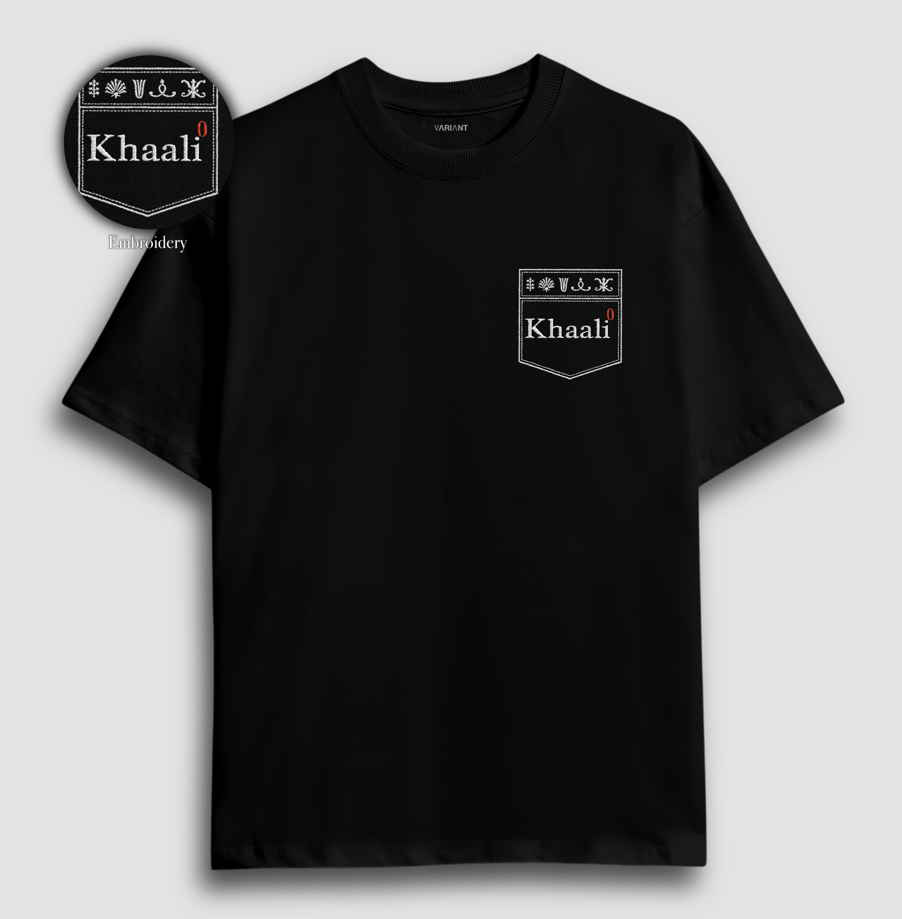Jeeb Khaali Oversized T-Shirt - Black ( Embroidery )